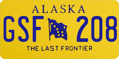 AK license plate GSF208