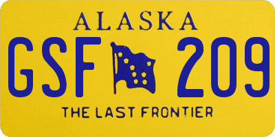 AK license plate GSF209
