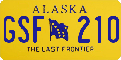 AK license plate GSF210