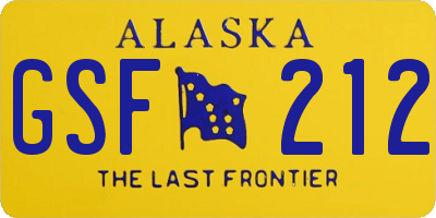 AK license plate GSF212