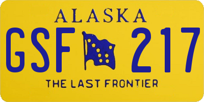 AK license plate GSF217