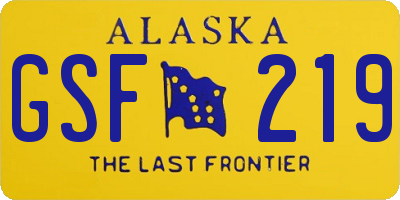 AK license plate GSF219