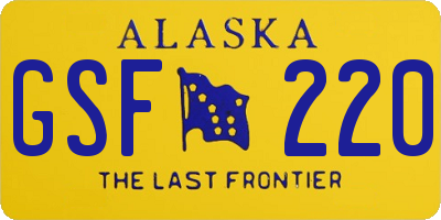 AK license plate GSF220