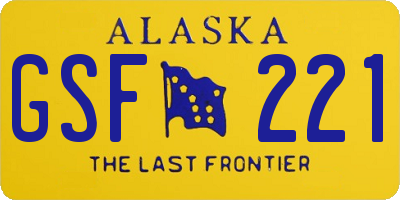 AK license plate GSF221