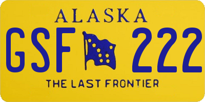 AK license plate GSF222