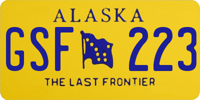 AK license plate GSF223