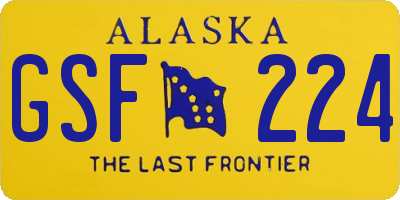 AK license plate GSF224