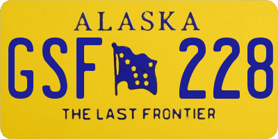 AK license plate GSF228