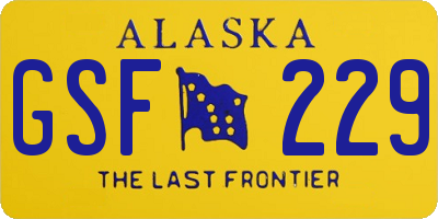 AK license plate GSF229