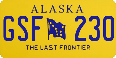 AK license plate GSF230