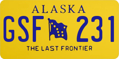 AK license plate GSF231
