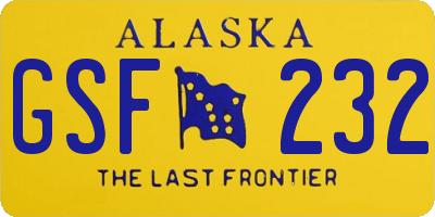 AK license plate GSF232