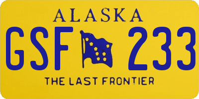 AK license plate GSF233