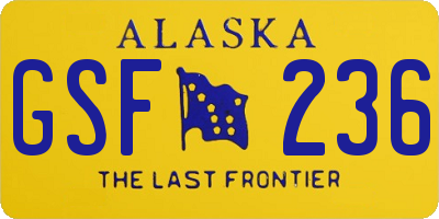 AK license plate GSF236