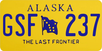 AK license plate GSF237