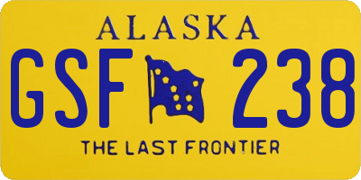 AK license plate GSF238