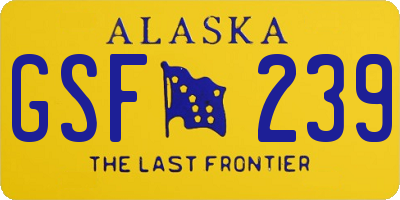 AK license plate GSF239