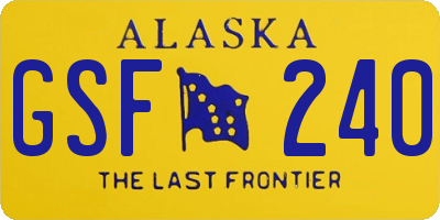 AK license plate GSF240