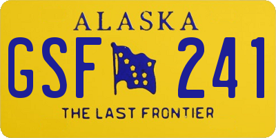 AK license plate GSF241