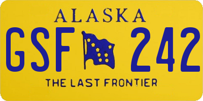 AK license plate GSF242