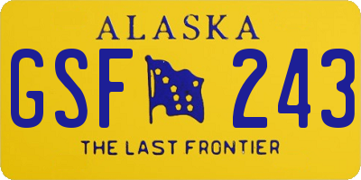 AK license plate GSF243