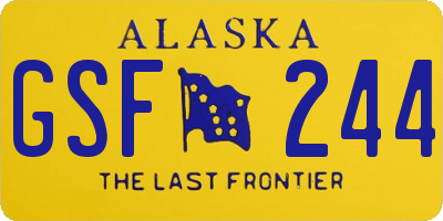 AK license plate GSF244