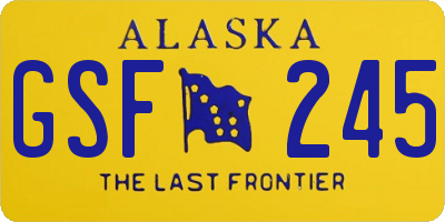 AK license plate GSF245