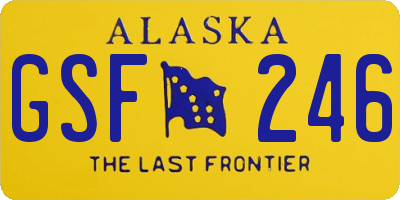 AK license plate GSF246