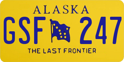 AK license plate GSF247