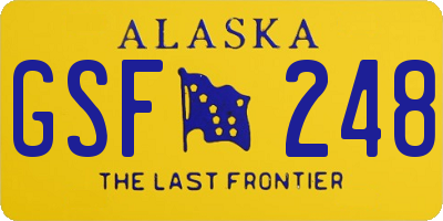 AK license plate GSF248