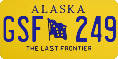 AK license plate GSF249