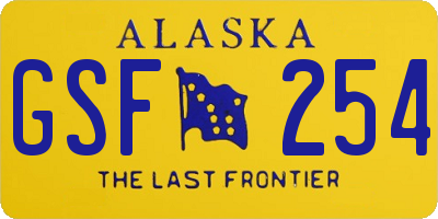 AK license plate GSF254