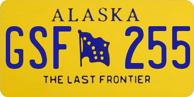 AK license plate GSF255