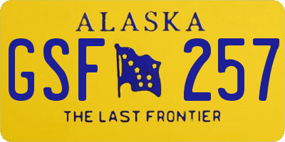 AK license plate GSF257