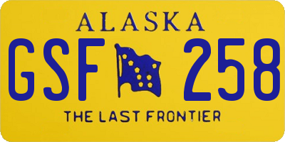 AK license plate GSF258