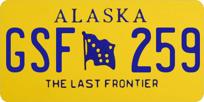 AK license plate GSF259