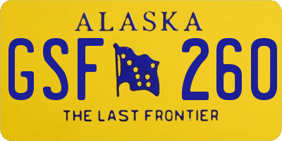 AK license plate GSF260