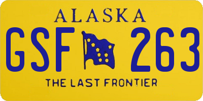 AK license plate GSF263