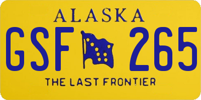 AK license plate GSF265