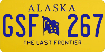AK license plate GSF267