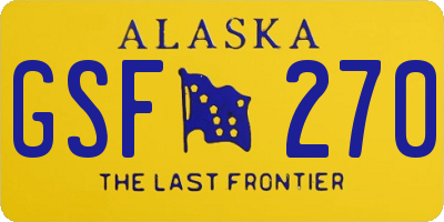 AK license plate GSF270