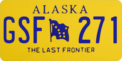 AK license plate GSF271