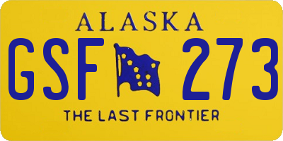 AK license plate GSF273