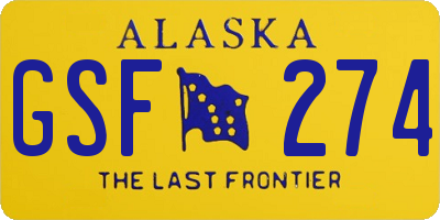 AK license plate GSF274