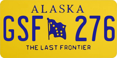 AK license plate GSF276