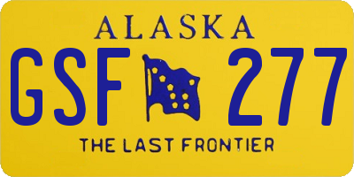 AK license plate GSF277