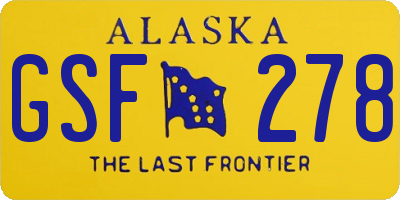 AK license plate GSF278