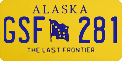 AK license plate GSF281
