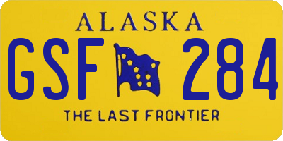 AK license plate GSF284