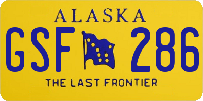 AK license plate GSF286